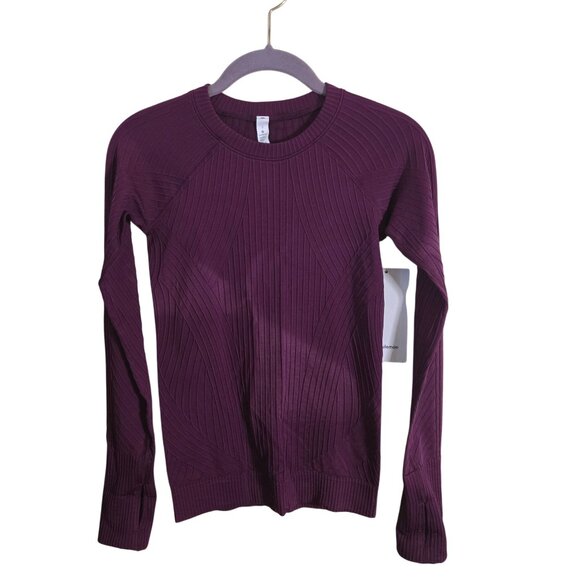 Lululemon NWT* Rest Less Long Sleeve Pullover Marvel Plum (discoloration) Size 2 - Picture 2 of 8